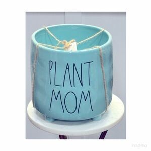 NEW Rae Dunn Teal Turquoise Plant Mom Planter ~ Large Size XL